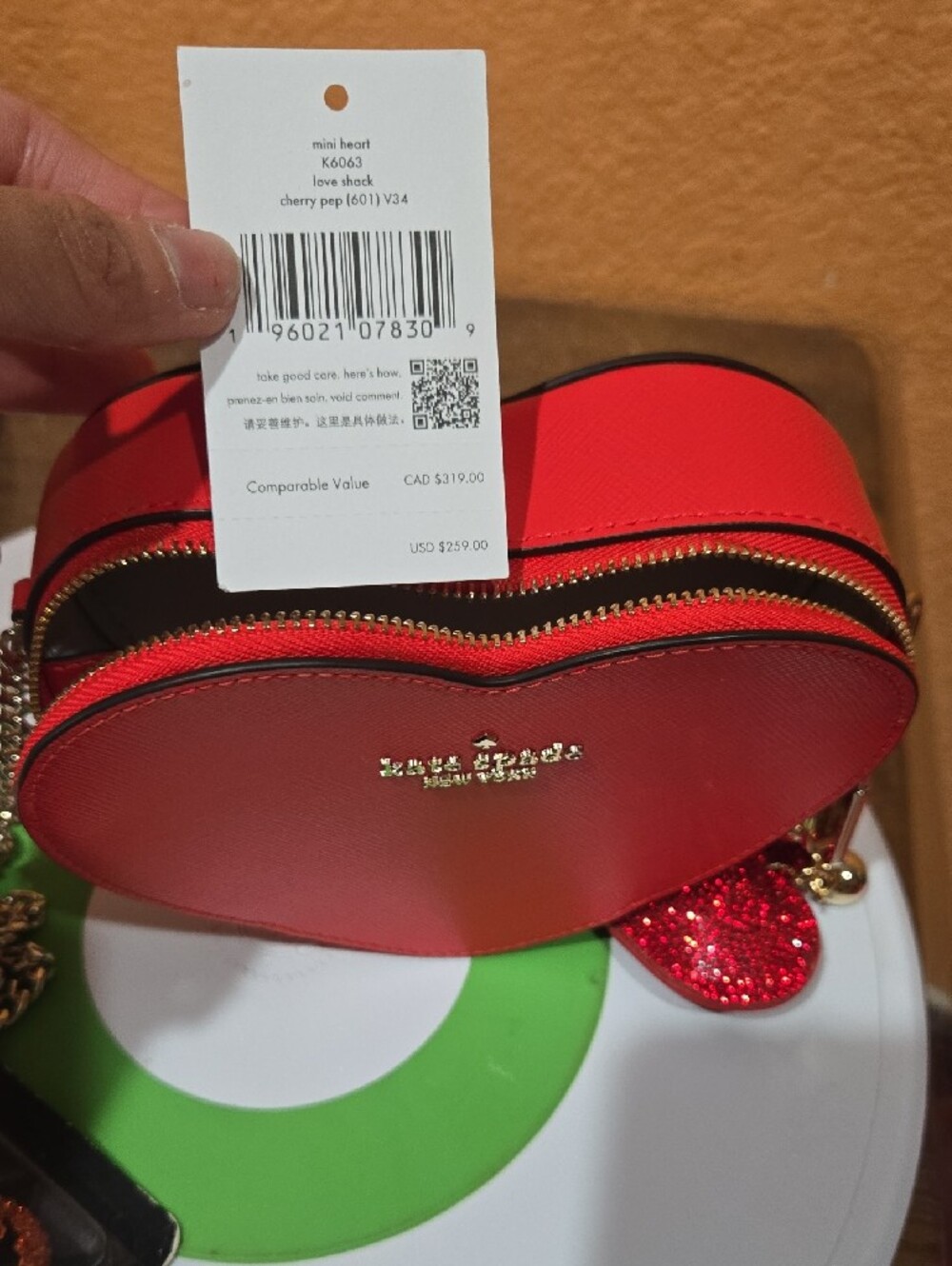 kate spade Red Heart-Shaped Mini Crossbody with Charm - Picture 7 of 7